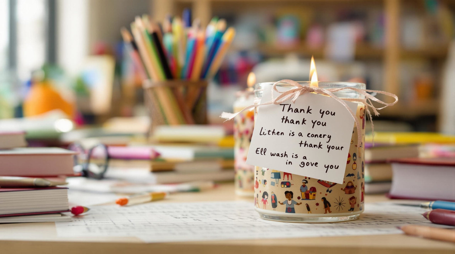 Cadeau maîtresse : bougie artisanale un merci
