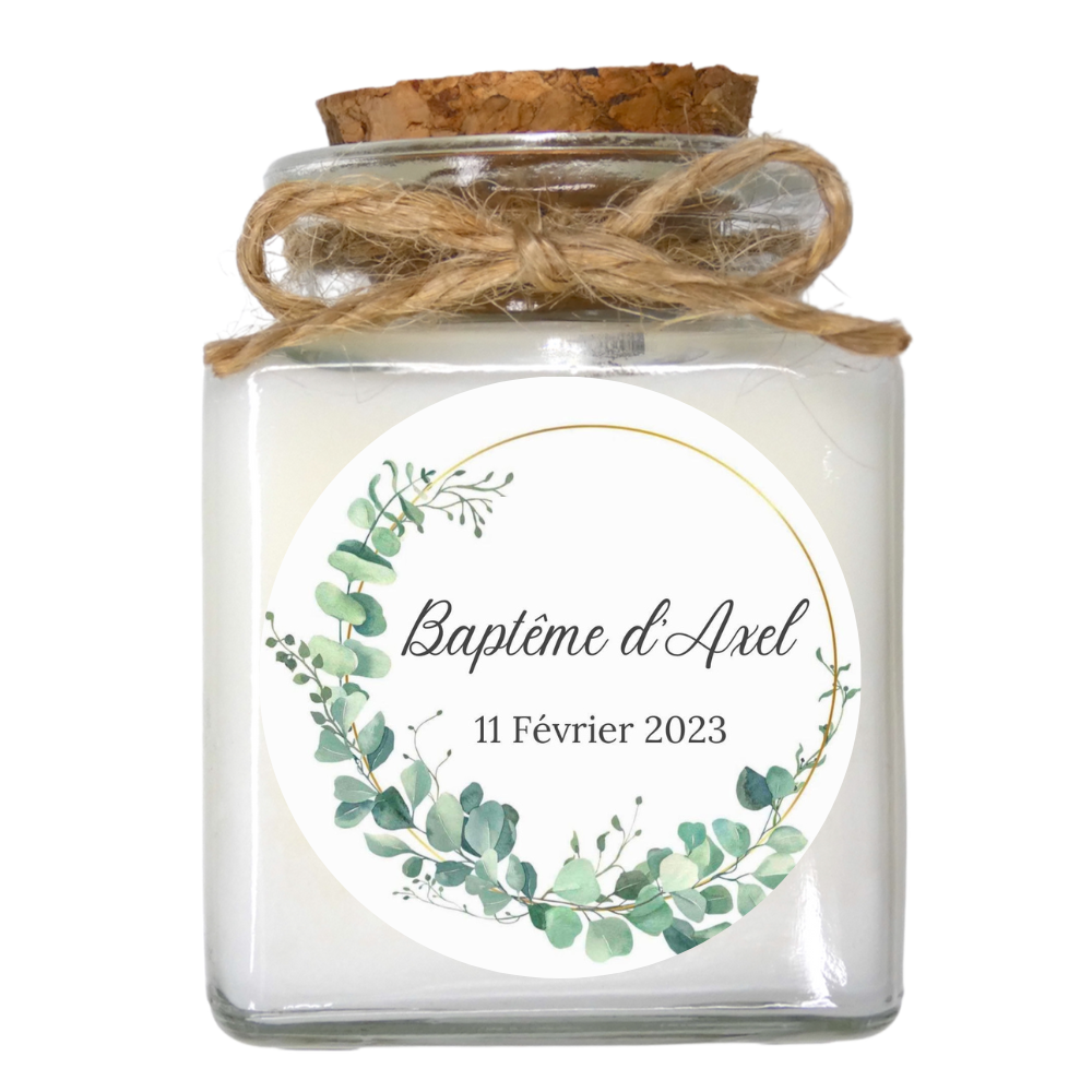 Bougie 50ml Baptême thème Champêtre