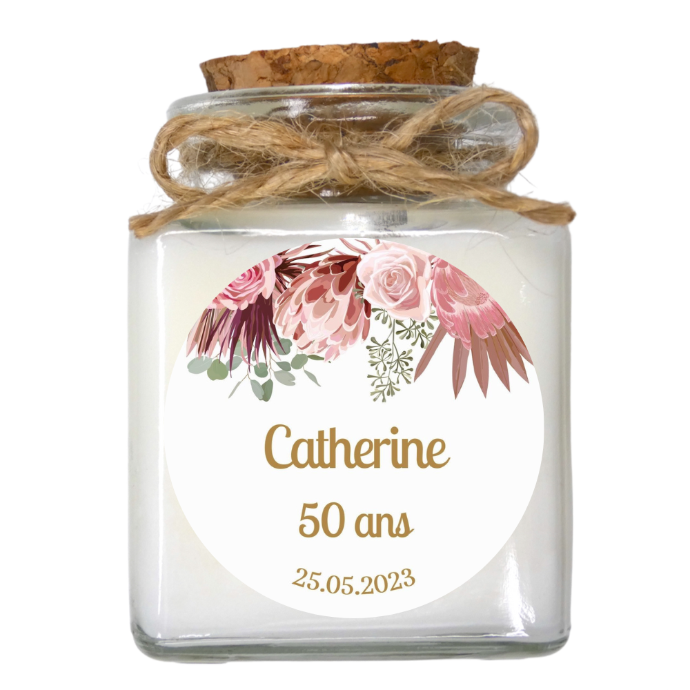 Bougie 50ml Anniversaire thème Bohème