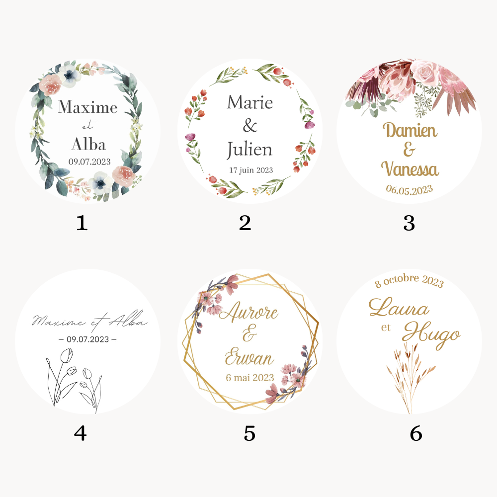 bougies personnalisées mariage collection fleurie