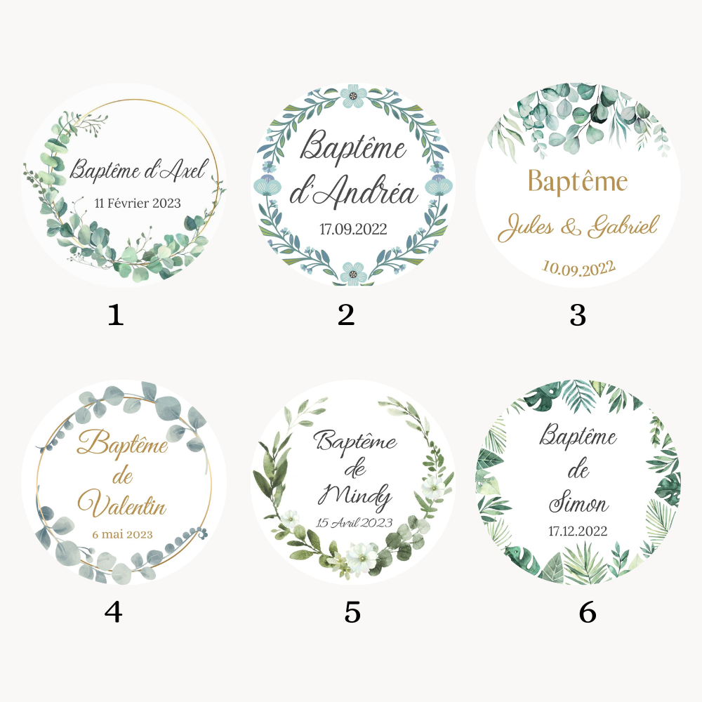 Bougie personnalisée baptême champêtre