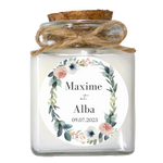 bougies personnalisées mariage collection fleurie