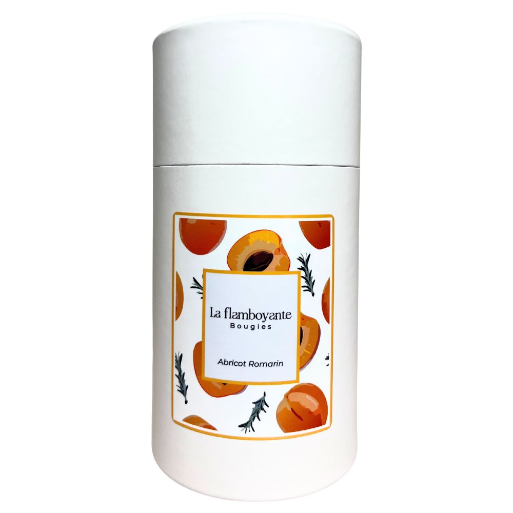 Bougie perle de cire abricot romarin