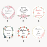 bougies personnalisées baptême fleuri