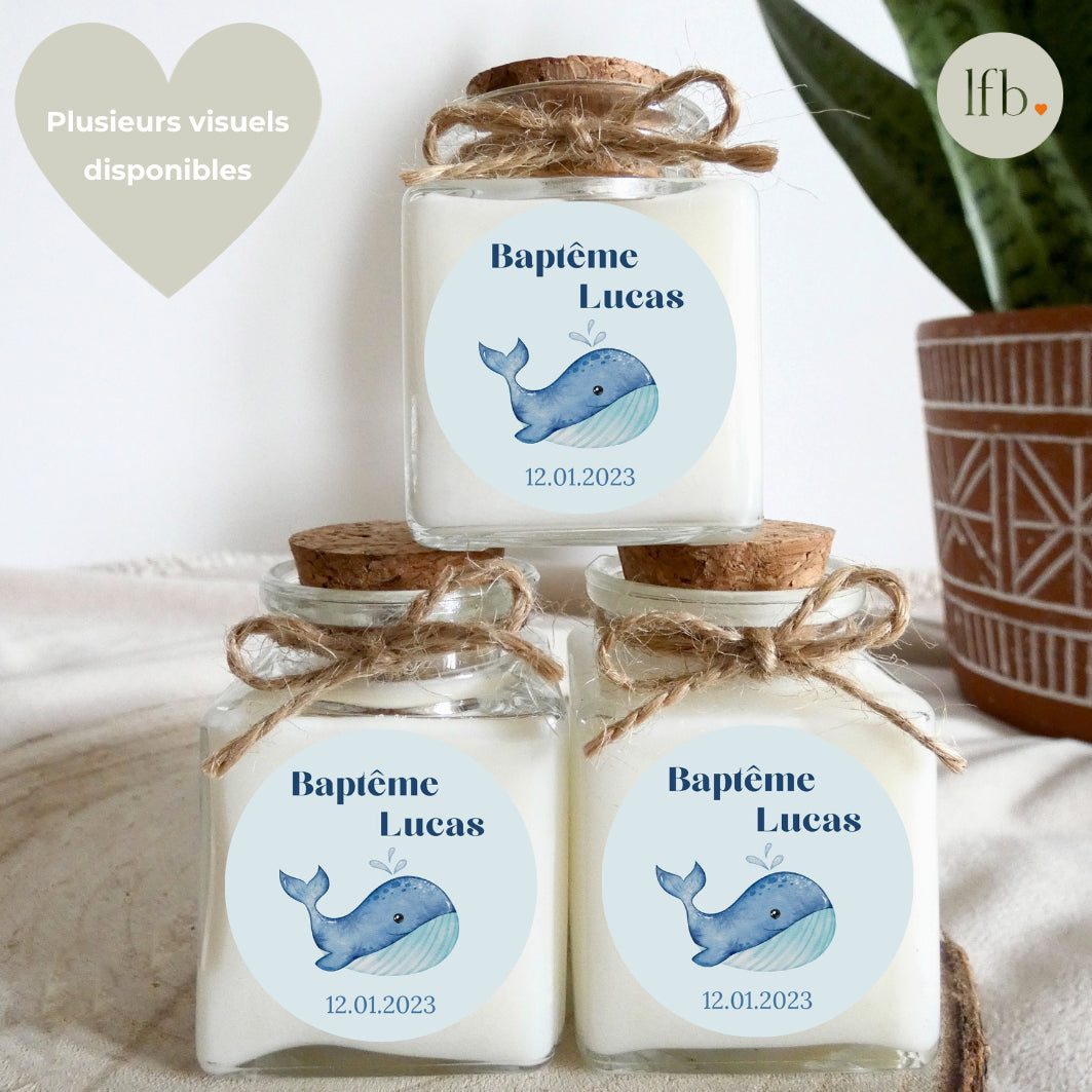 Bougies personnalisées thème Marin