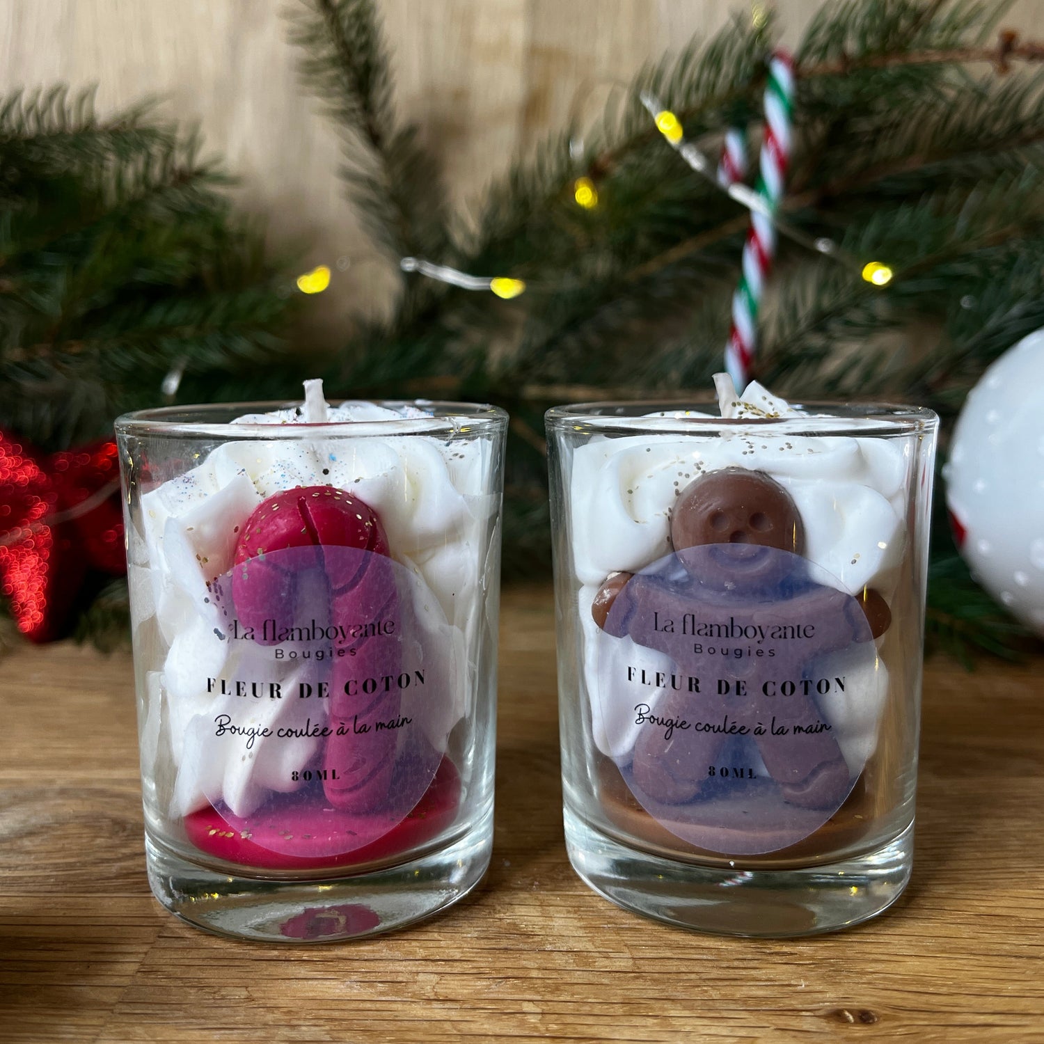 Lot de 2 bougies de Noël