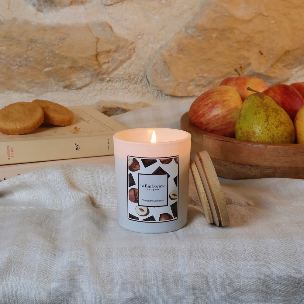 Bougie parfumée chocolat noisettes