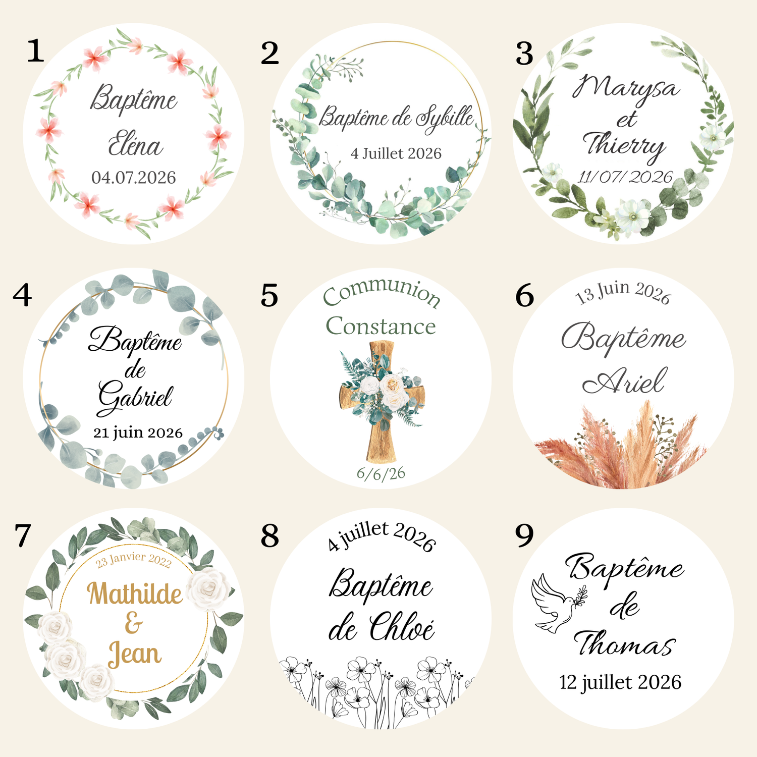Mini bougies personnalisées mariage & baptême